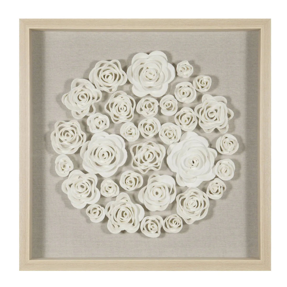 Quadro decorativo in rilievo in argilla (60 x 60 cm) Aris Bianco