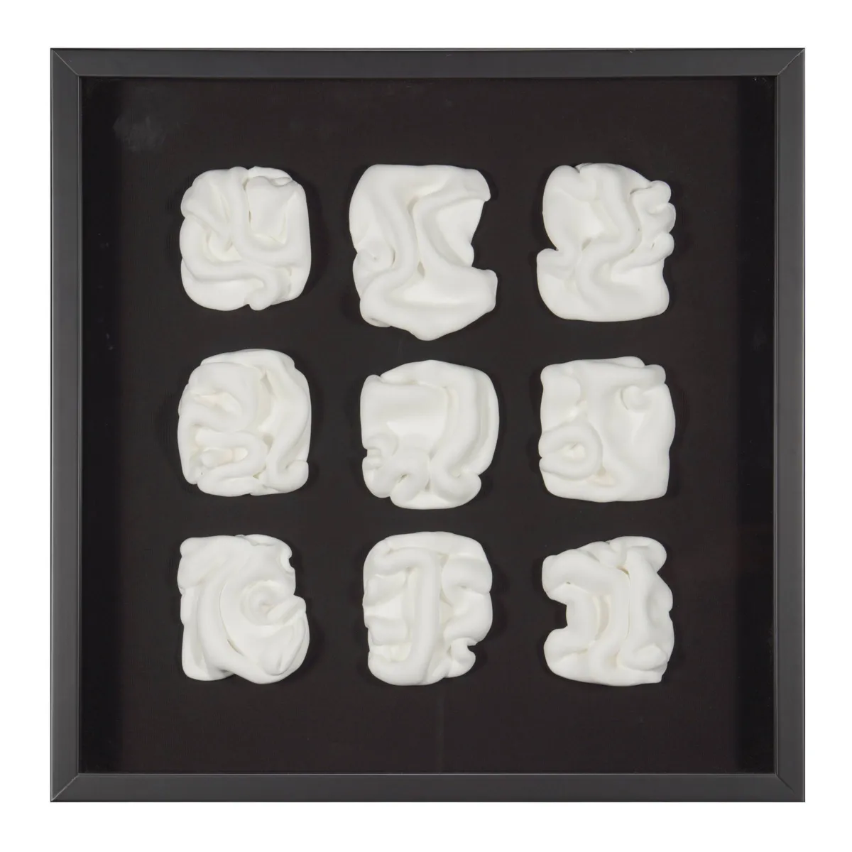 Quadro decorativo in rilievo in argilla (60 x 60 cm) Keid Bianco