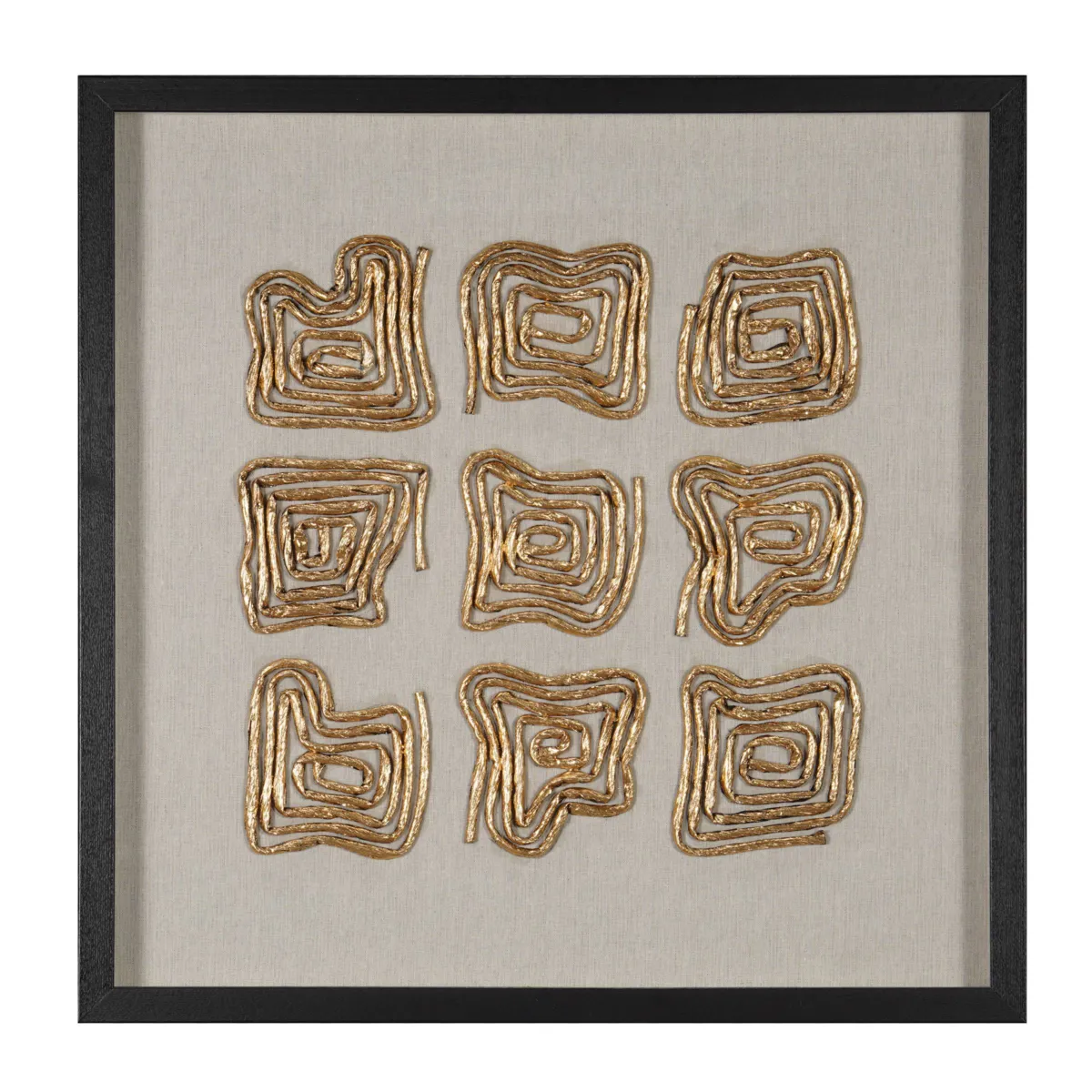 Quadro decorativo in rilievo di carta (60 x 60 cm) Lura Oro