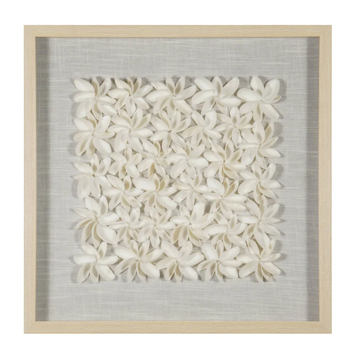 Quadro decorativo in rilievo con conchiglie (60 x 60 cm) Meka Bianco