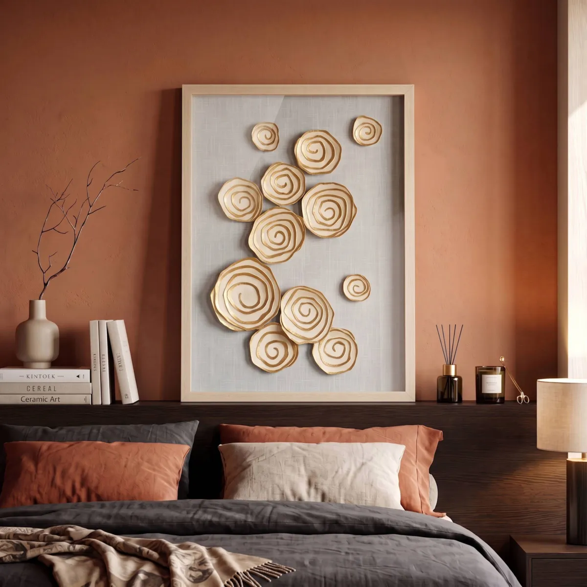 Quadro decorativo rilievo in carta (60 x 80 cm) Nunki Beige