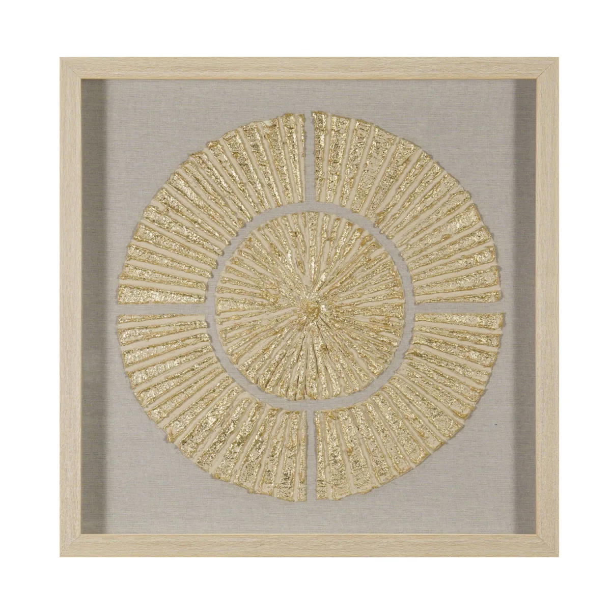 Quadro decorativo rilievo in argilla (60 x 60 cm) Naos rotondo Beige