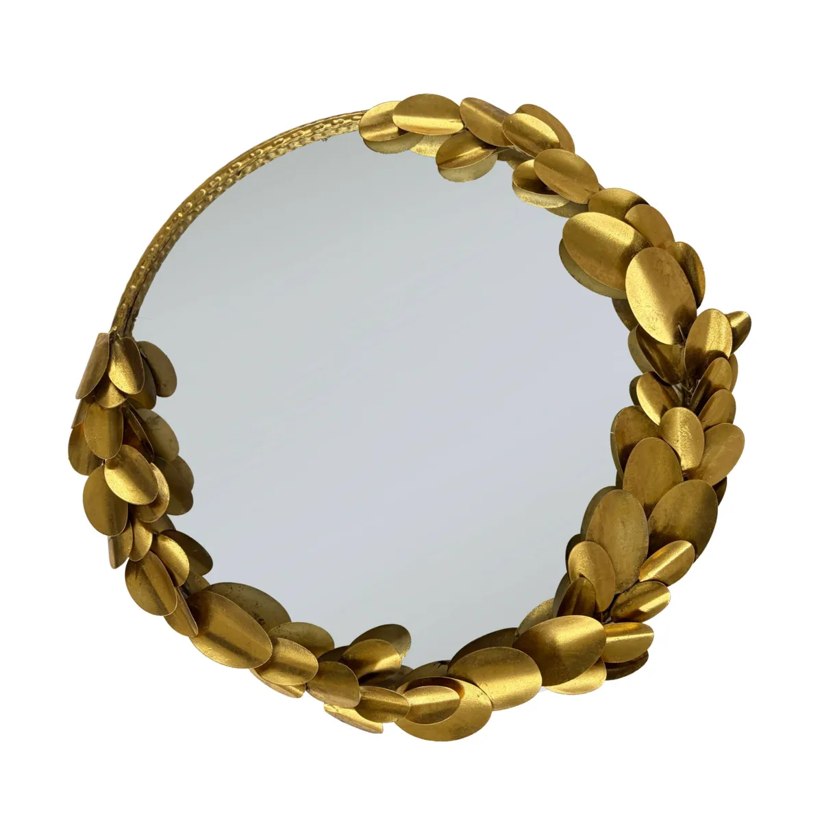 Specchio da parete in legno e metallo (H83,5 cm) Corona reale Liya Oro