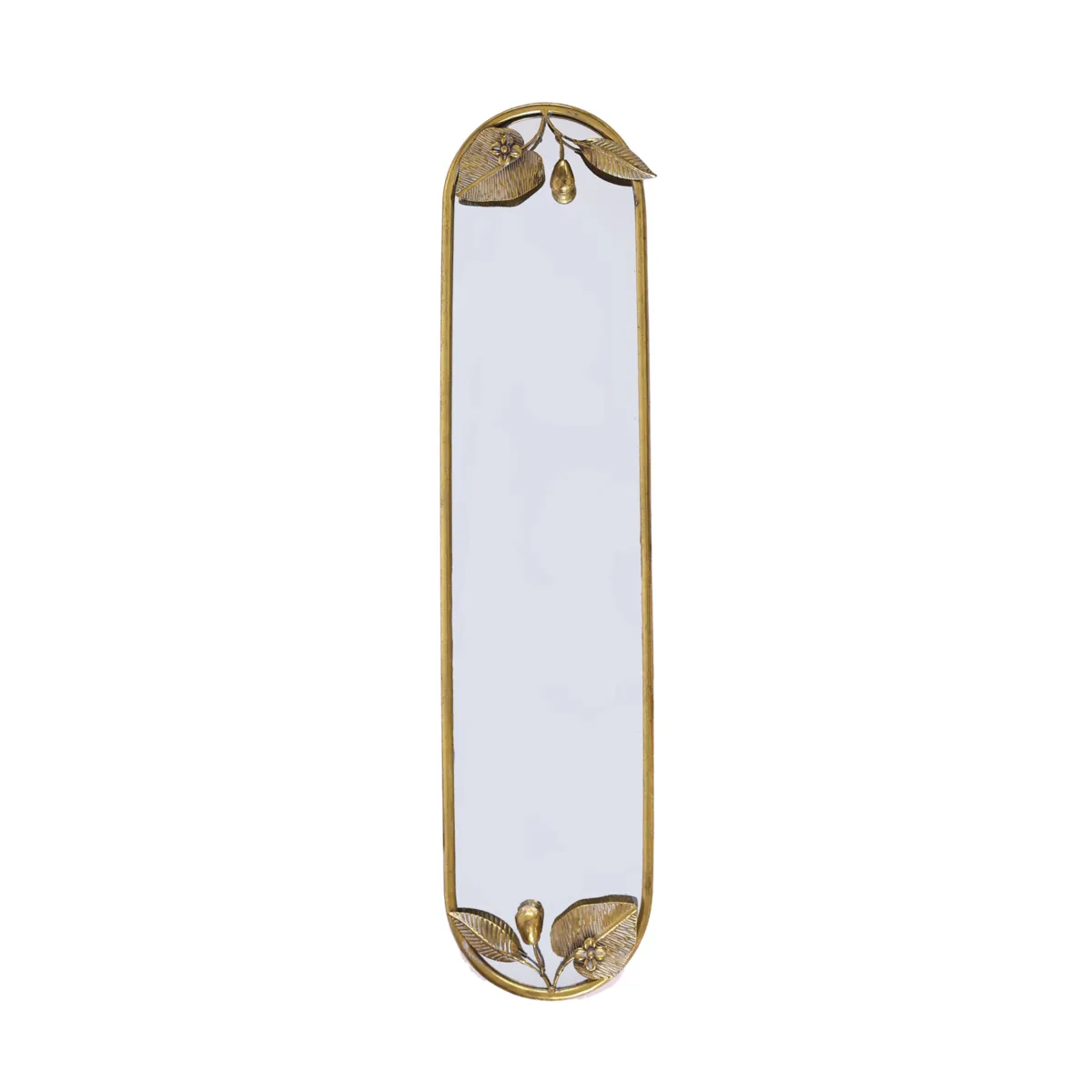 Specchio da parete in legno e metallo (H91,5 cm) Halo Oro