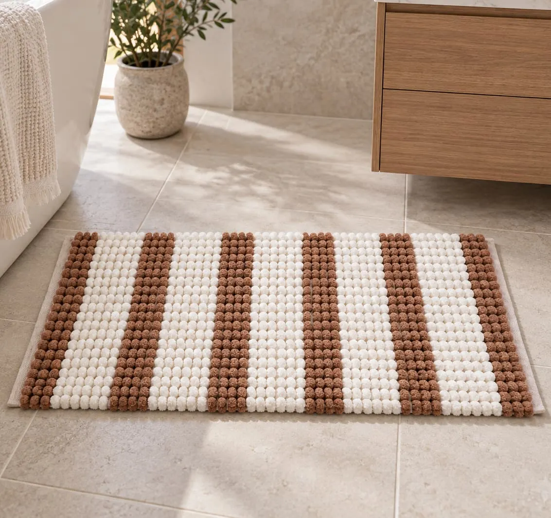 Tappeto da bagno rettangolare in cotone (45 x 90 cm) Mismo Marrone