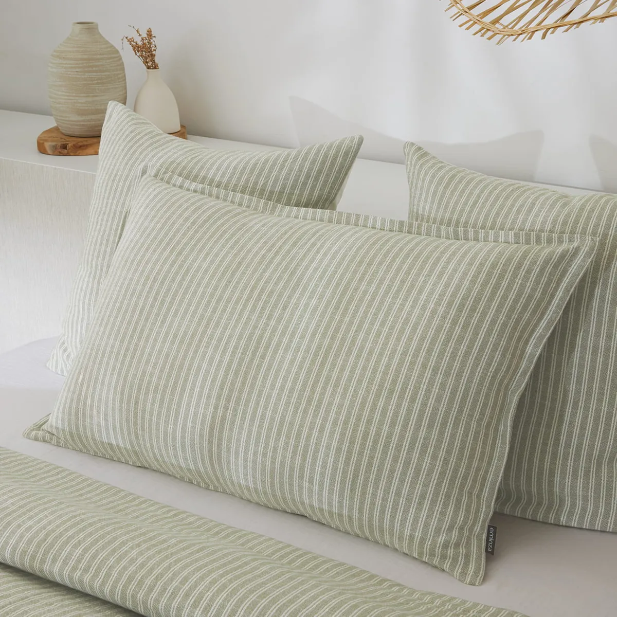 Cuscino rettangolare in cotone testurizzato (50 x 80 cm) Alice Verde
