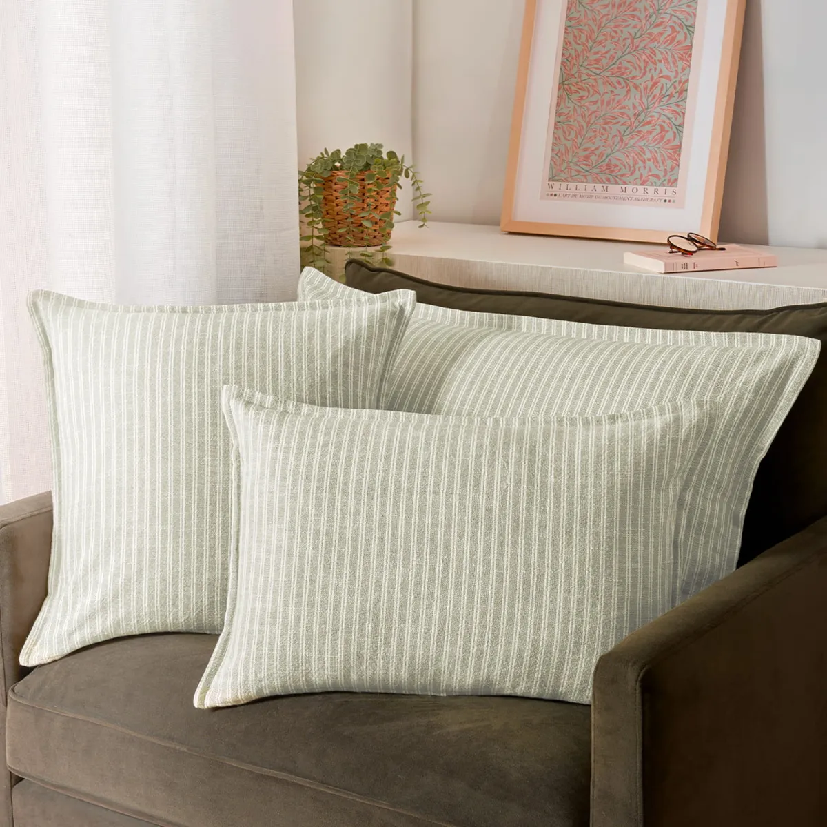 Cuscino rettangolare in cotone testurizzato (40 x 60 cm) Alice Verde