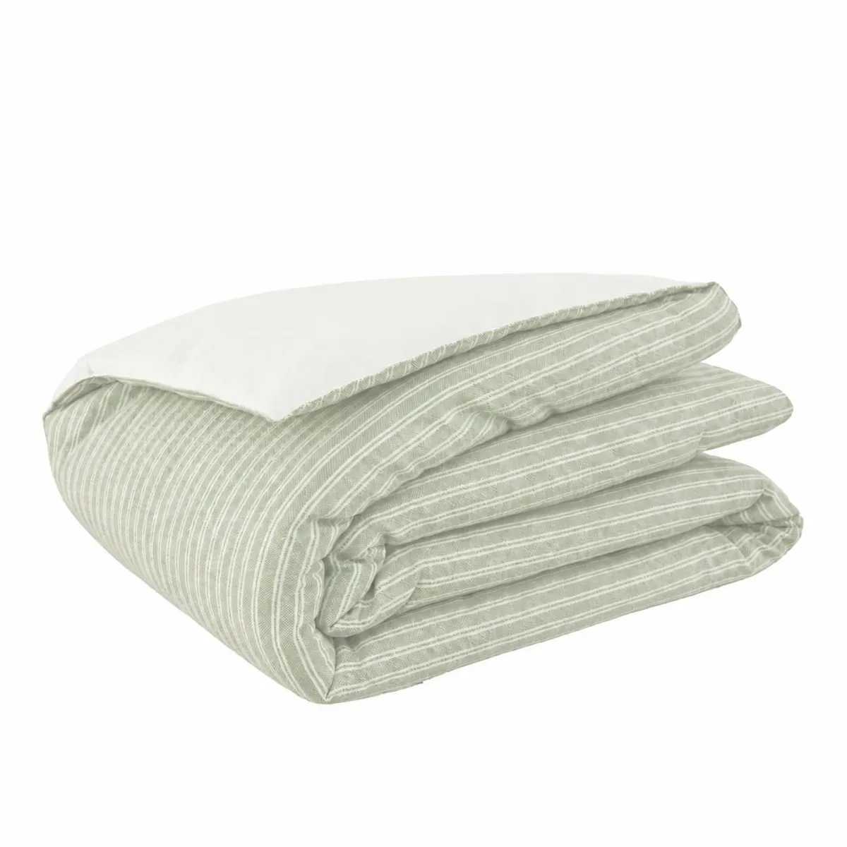Piumone reversibile in cotone testurizzato e percalle (90 x 220 cm) Alice Verde
