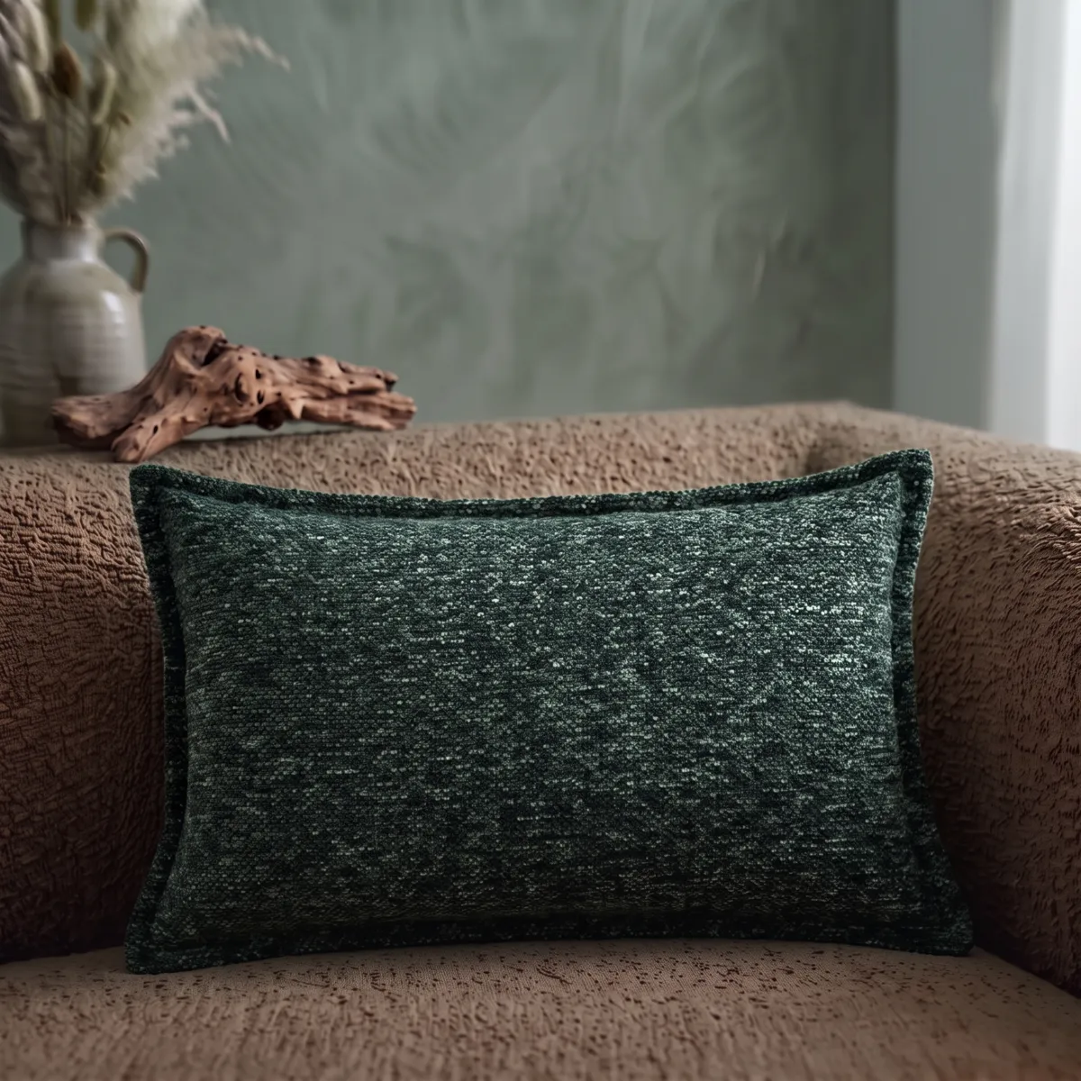 Cuscino rettangolare tessuto (45 x 70 cm) Dublin Verde cachi