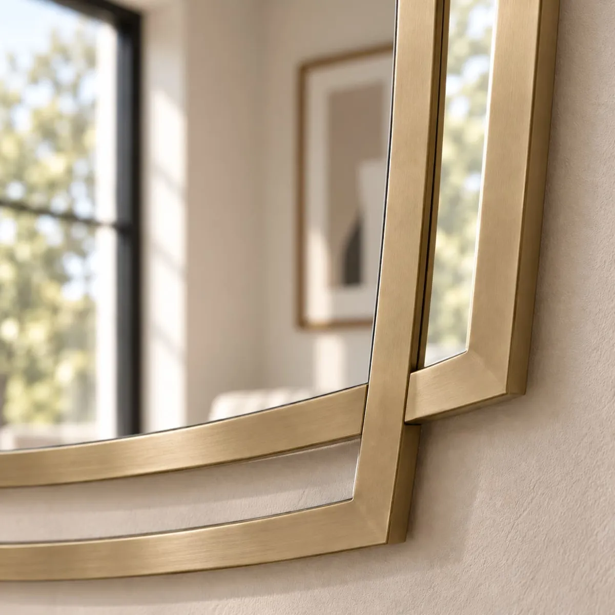 Specchio da parete in metallo (H83,5 cm) Strate Oro