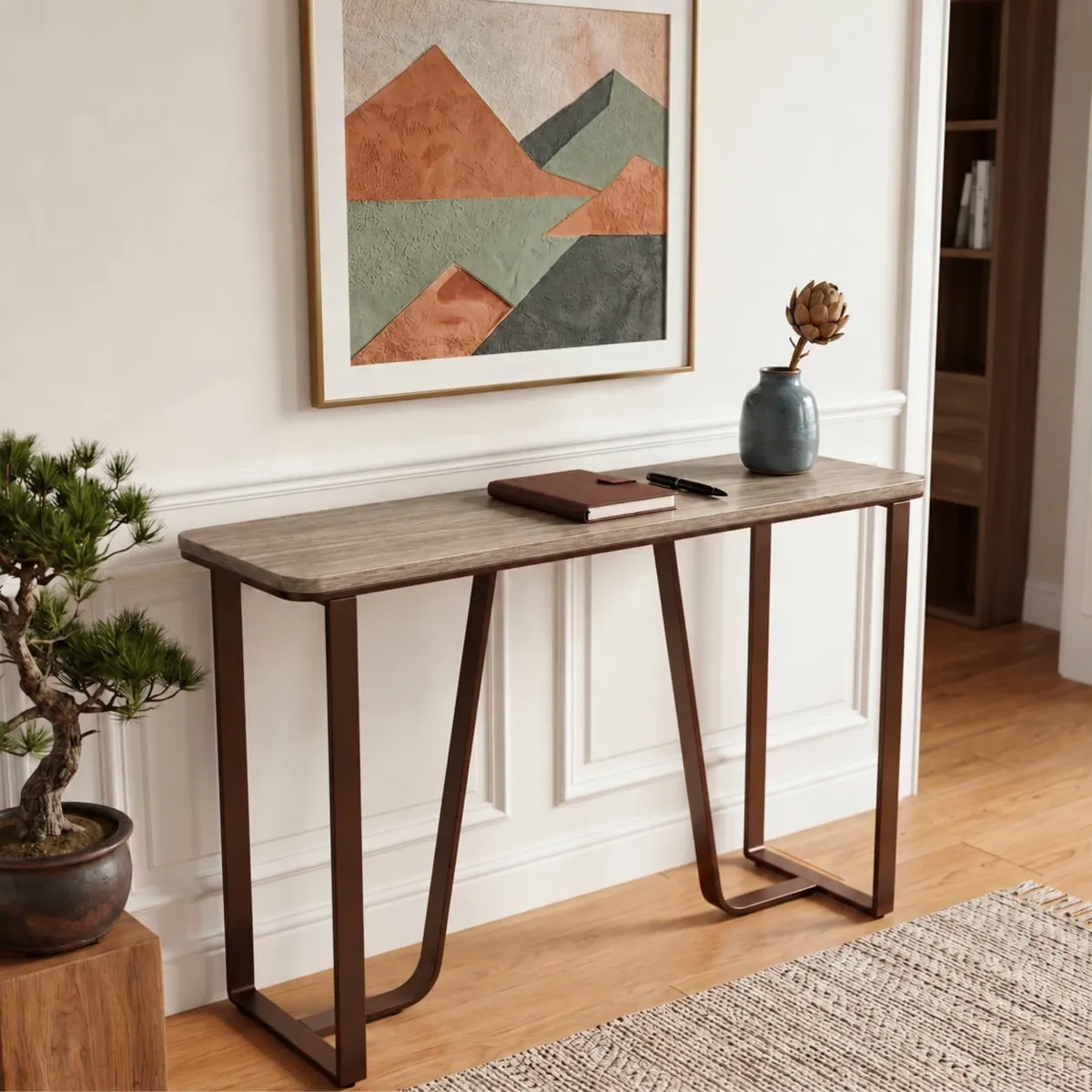 Consolle in metallo (L120 cm) Orizon Marrone
