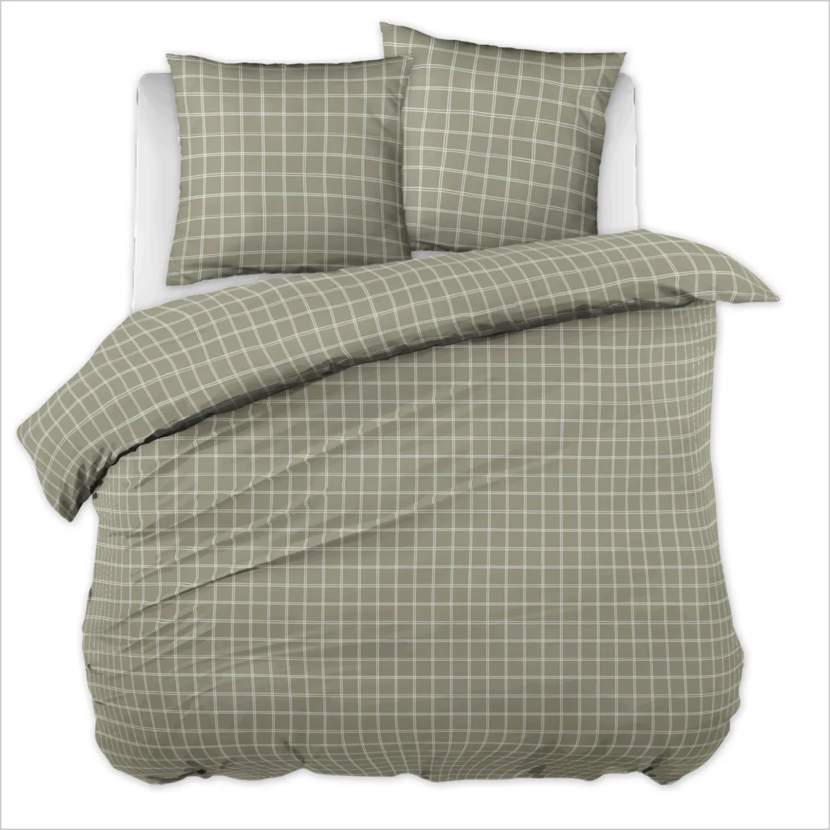 Federa rettangolare in percalle di cotone (50 x 70 cm) Marthe Verde
