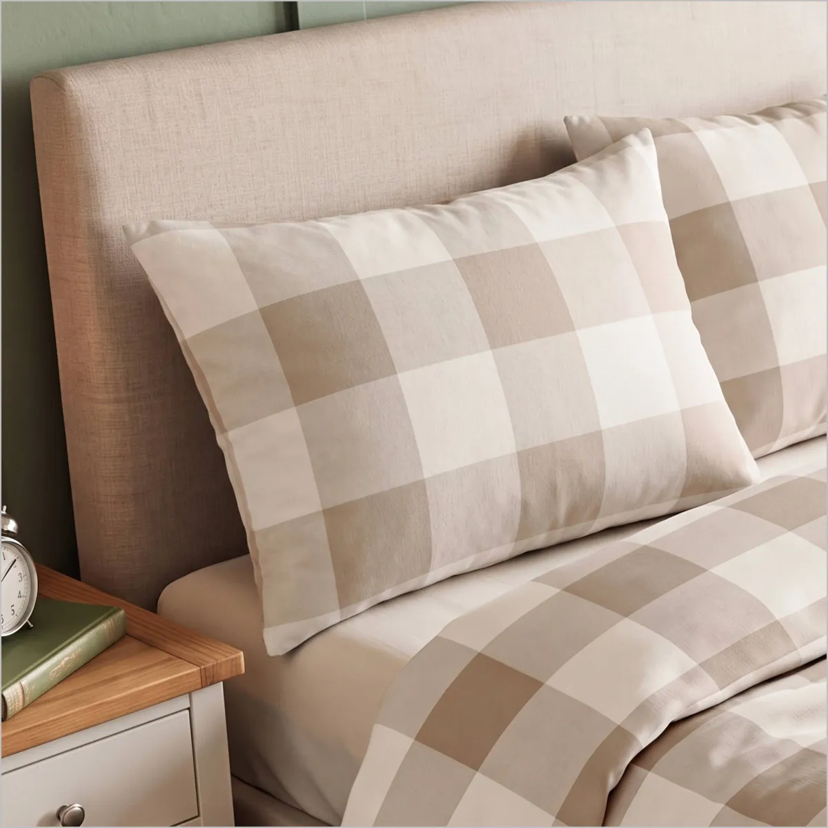 Federa rettangolare in percalle di cotone (50 x 70 cm) Sophie Beige
