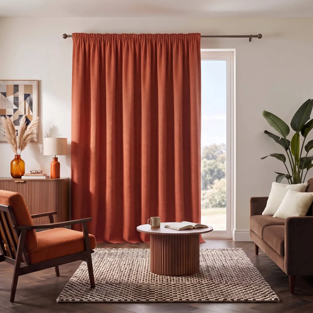 Tenda semi-oscurante termica passanti nascosti (280 x 240 cm) Lona Terracotta