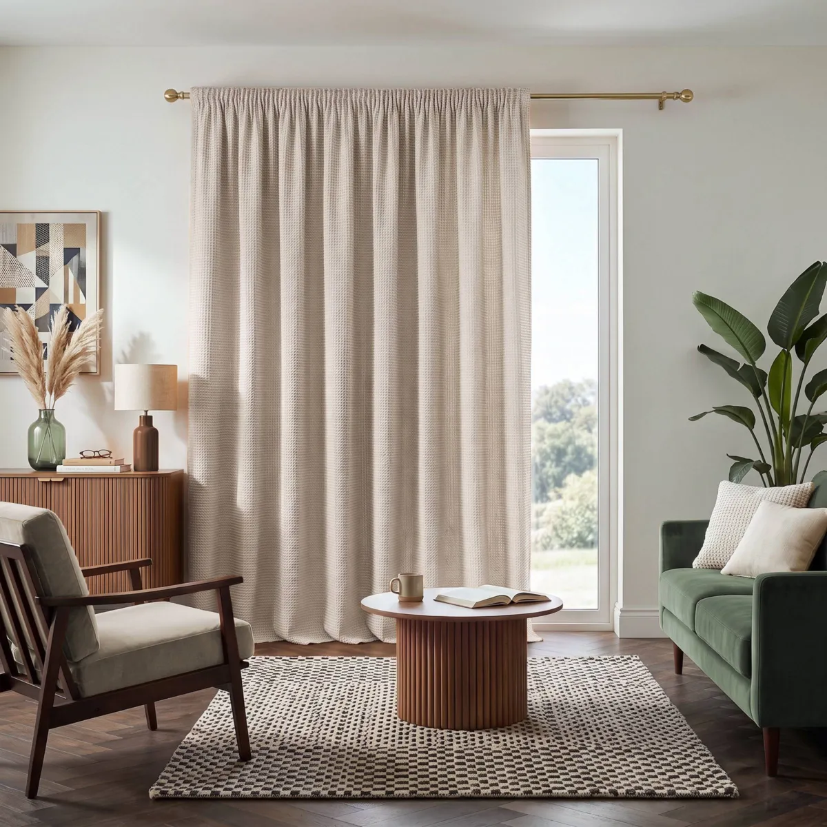 Tenda semi-oscurante termica passanti nascosti (280 x 240 cm) Lona Beige