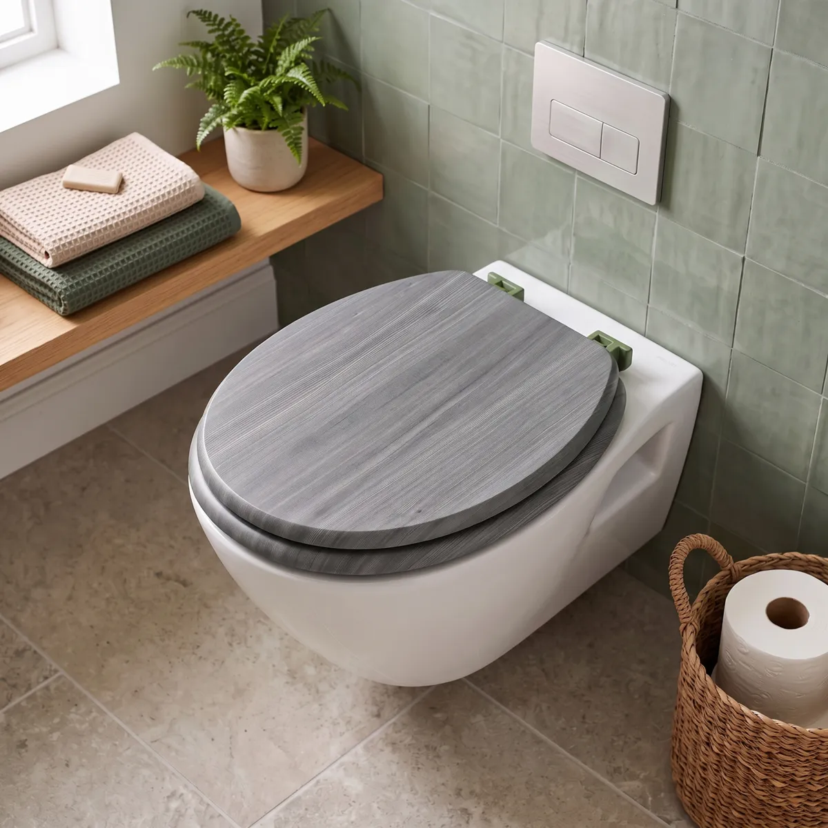 Copriwater 18 pollici in MDF Effetto Doghe Grigio
