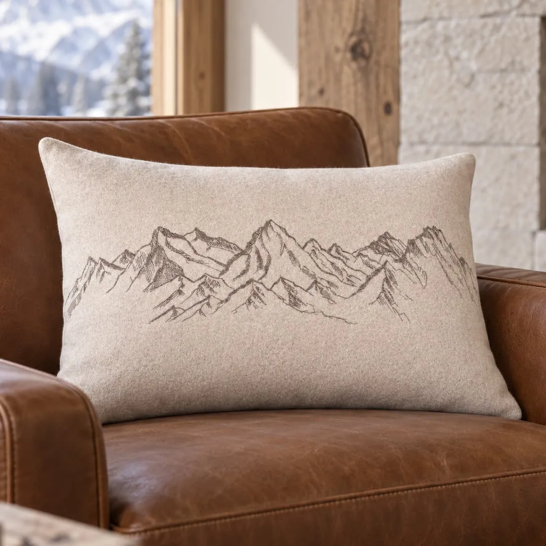 Cuscino rettangolare effetto lana (40 x 60 cm) Charlaix Ecru