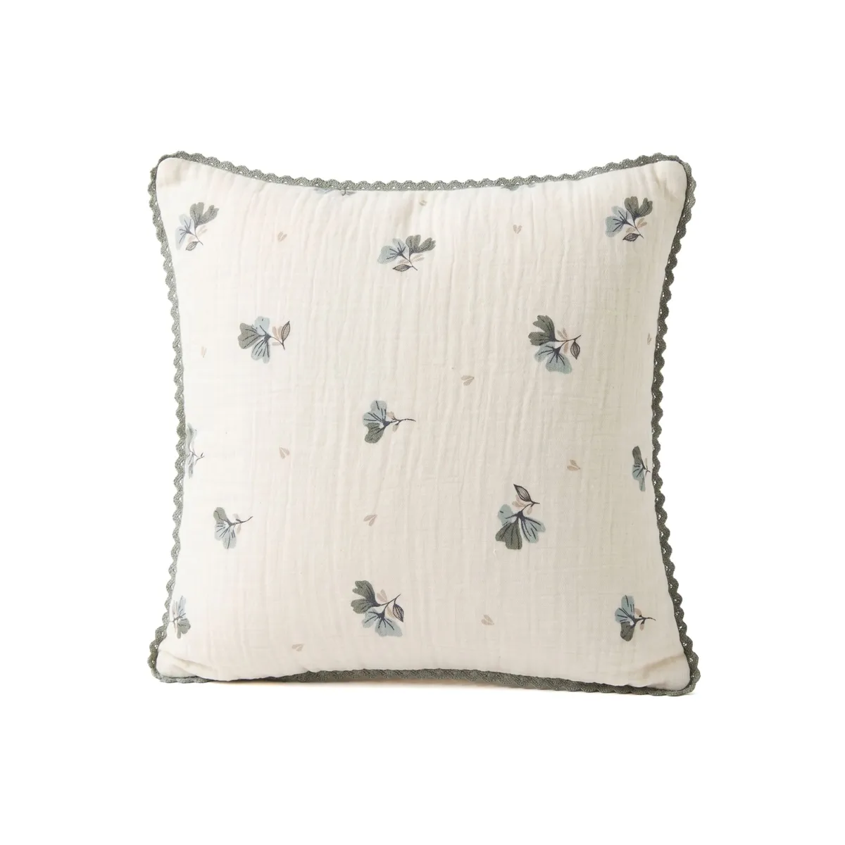 Cuscino quadrato garza di cotone (45 x 45 cm) Gaïa astrée Verde eucalipto
