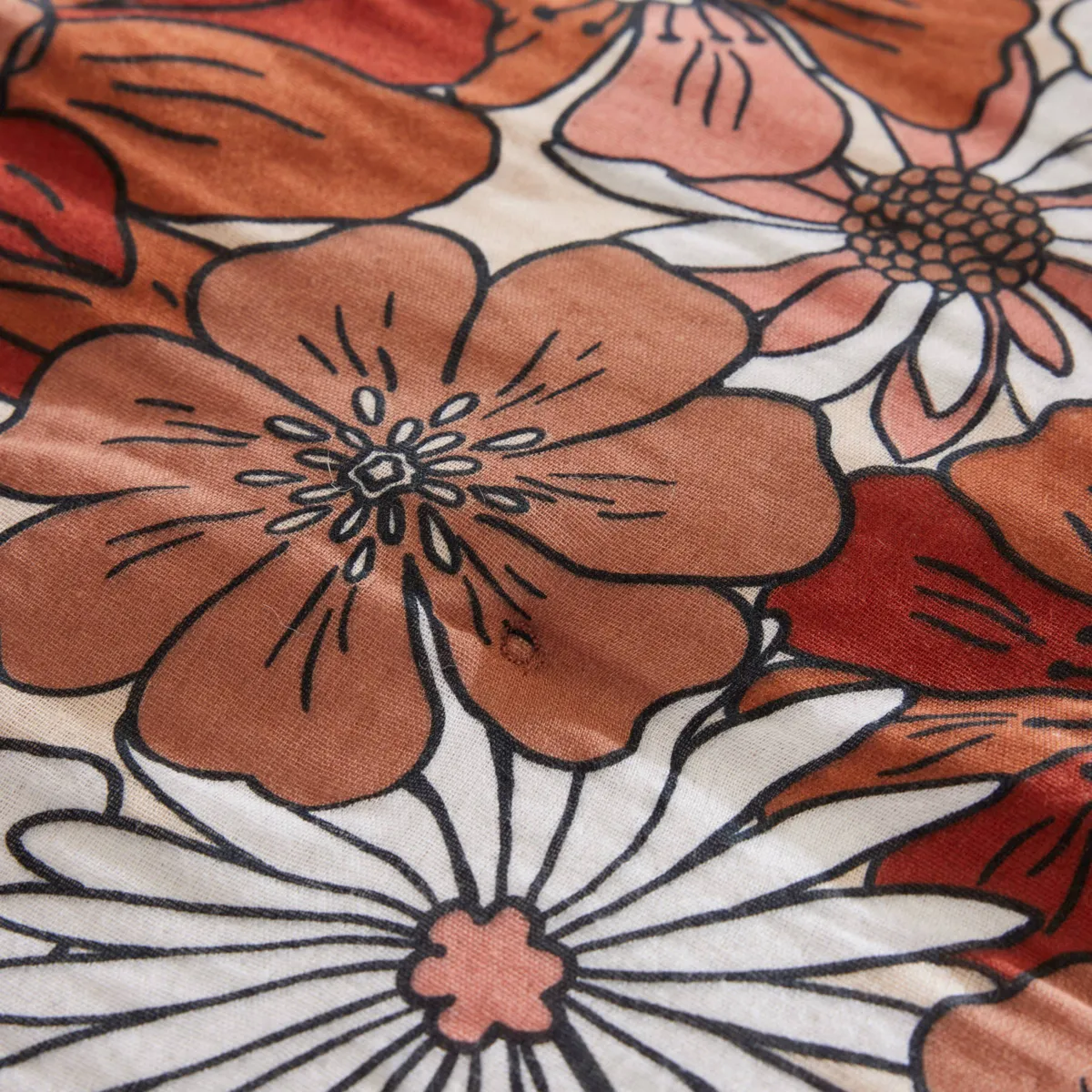 Cuscino quadrato in garza di cotone (45 x 45 cm) Gaïa azalea Terracotta