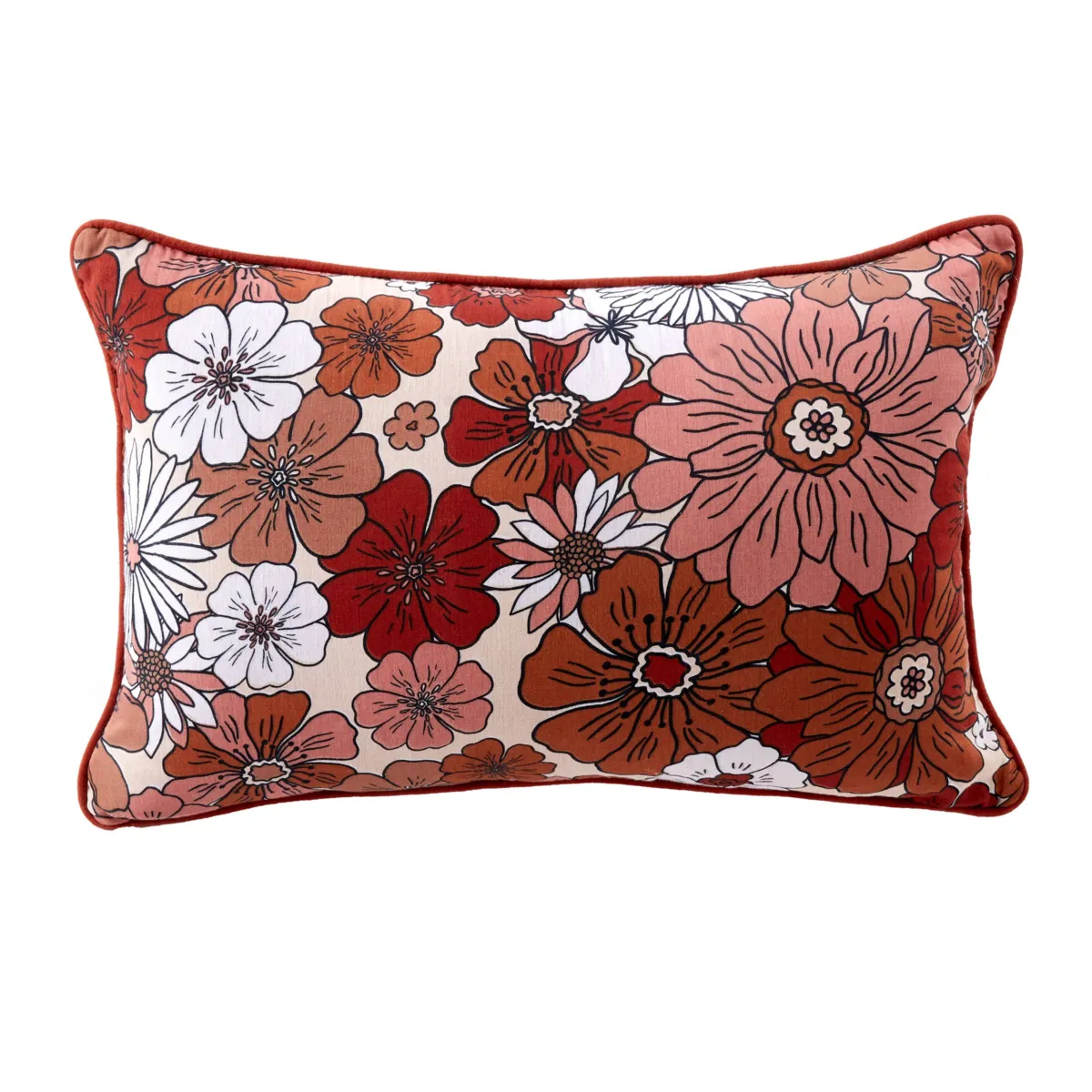 Cuscino rettangolare in garza di cotone (40 x 60 cm) Gaïa azalea Terracotta