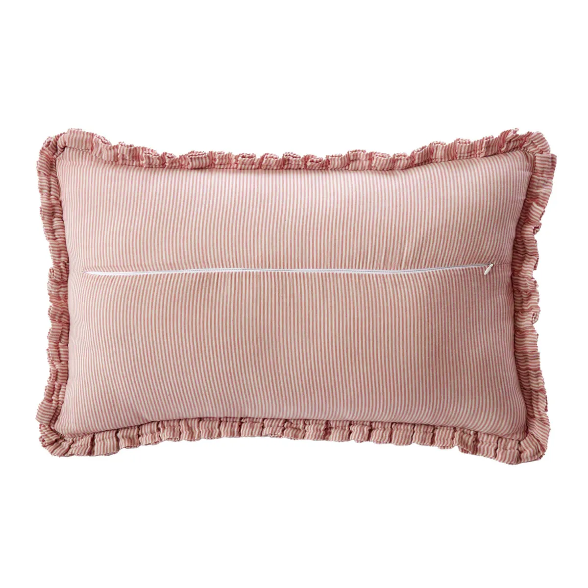 Cuscino rettangolare in garza di cotone (40 x 60 cm) Gaïa a righe Albicocca