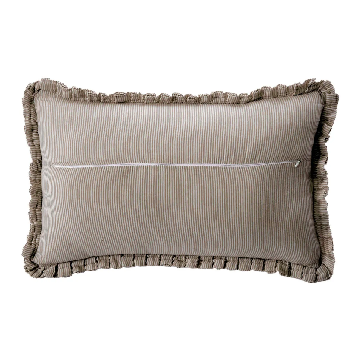 Cuscino rettangolare garza di cotone (40 x 60 cm) Gaïa righe Marrone