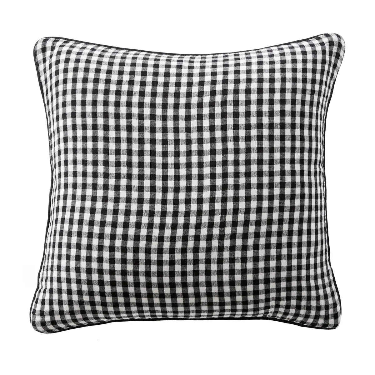 Cuscino quadrato in garza di cotone (45 x 45 cm) Vickie Nero