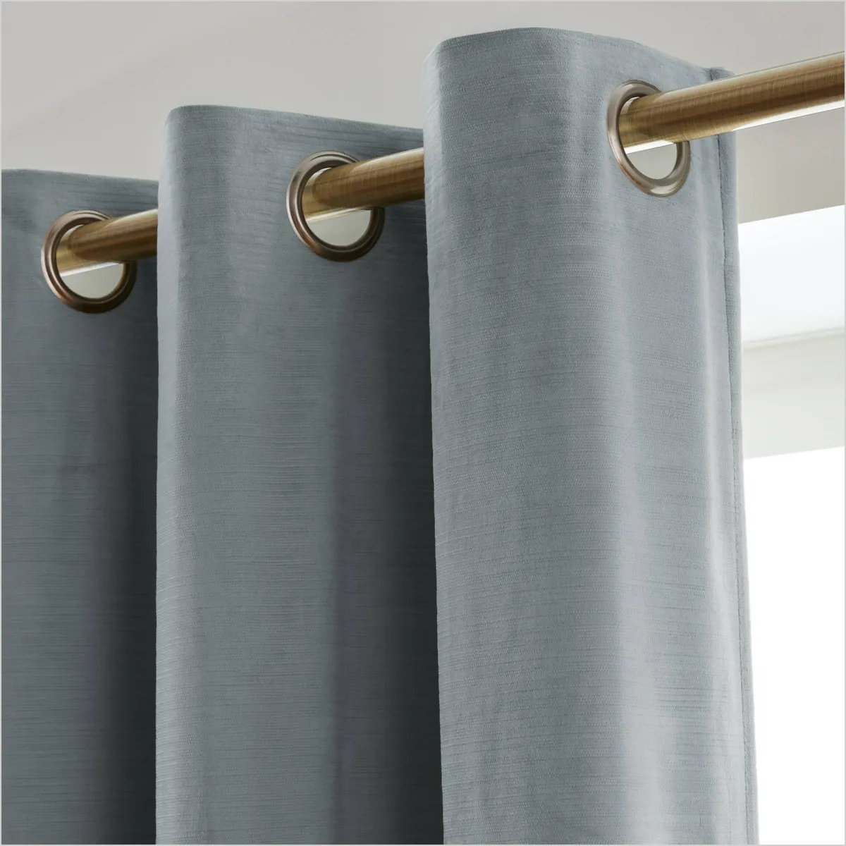 Tenda in velluto martellato (280 x 240 cm) Maela Grigio blu