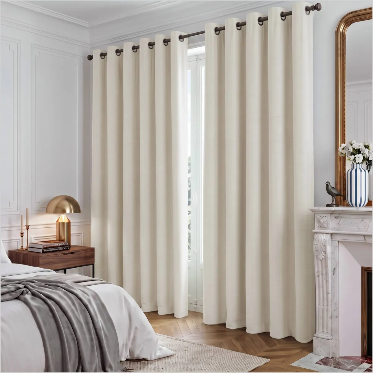 Tenda in velluto goffrato (180 x 260 cm) Maela Beige