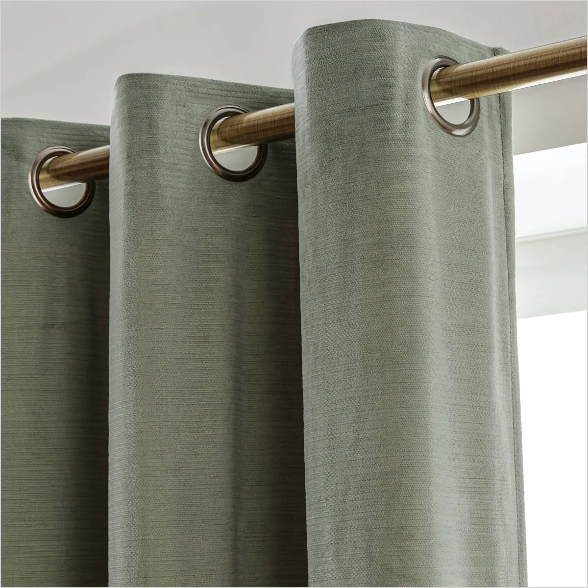 Tenda in velluto goffrato (140 x 280 cm) Maela Verde rosmarino
