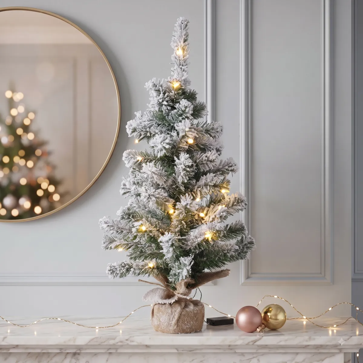Albero artificiale per tavolo pre-illuminato Royal Alt. 60 cm Bianco caldo