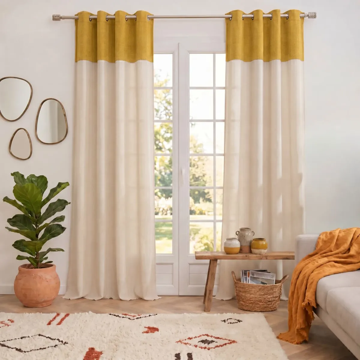 Tenda a pannello (180 x 260 cm) Ava Giallo ocra