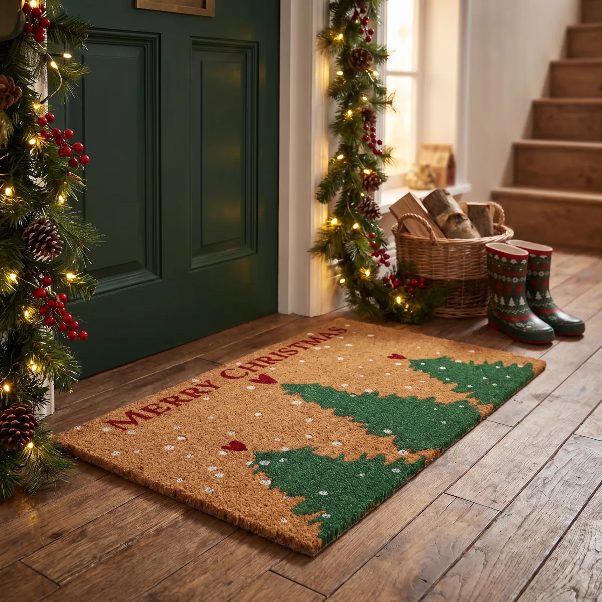 Paillasson de Noël coco (45 x 75 cm) Christmas Multicolore