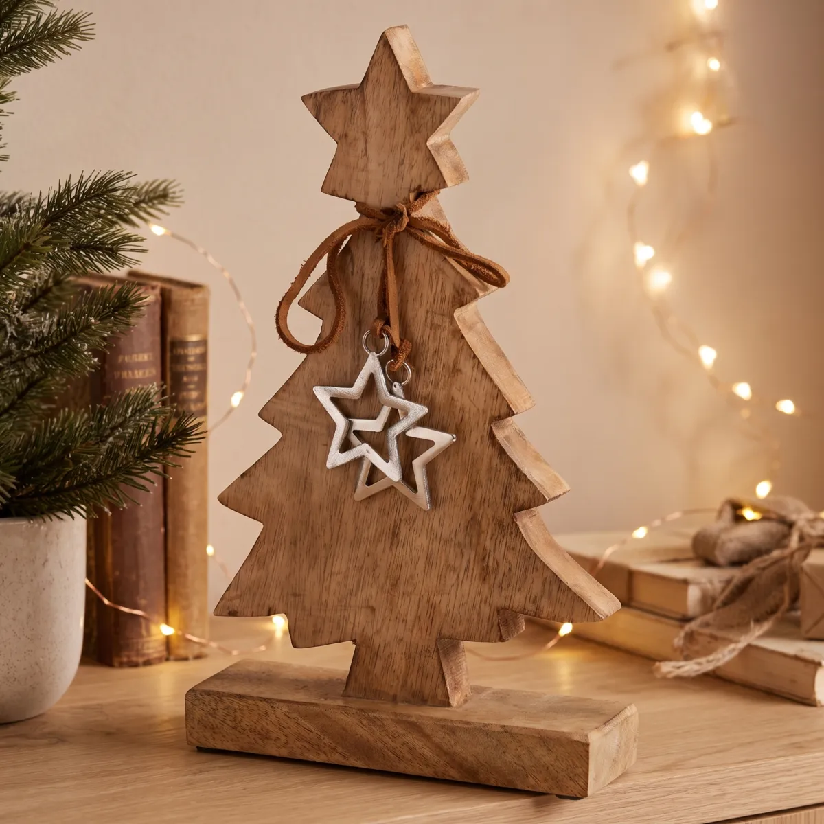 Weihnachtsbaum aus Holz (H30 cm) Wilde Natur Naturfarben - Weihnachtsdeko