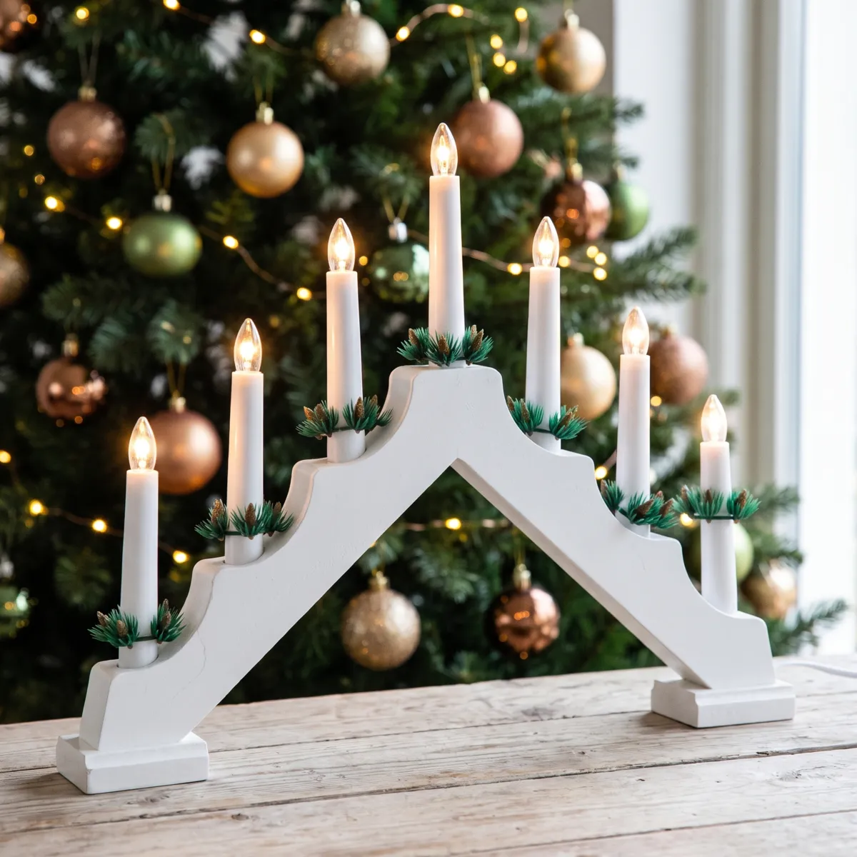Chandelier lumineux Minuteur Blanc