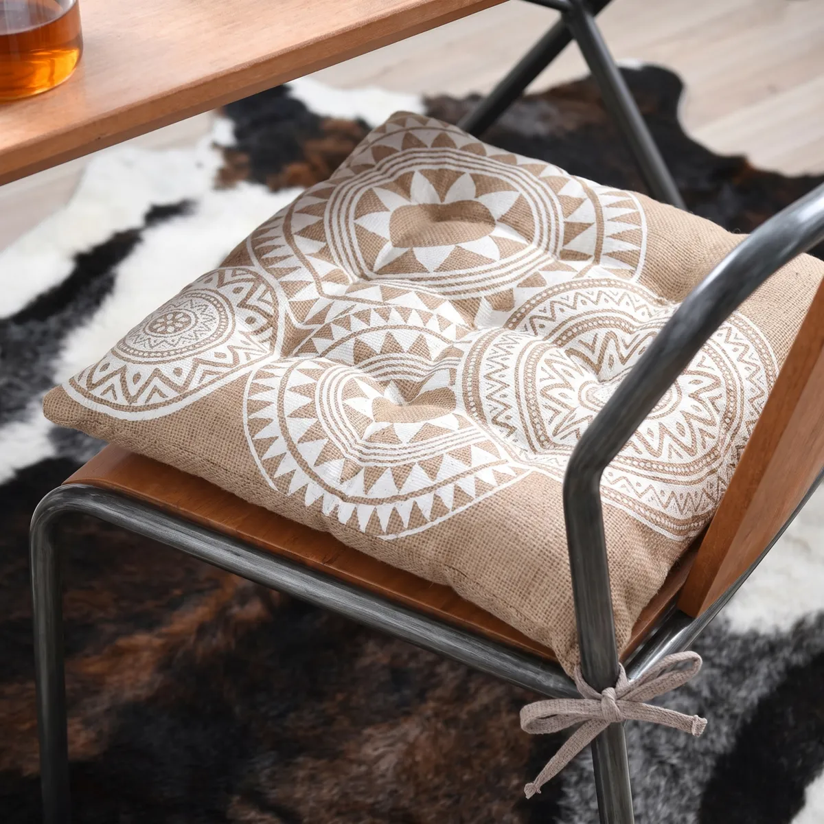 Baumwoll-Sitzkissen (40 x 40 cm) Mekong Beige - Wohntextilien