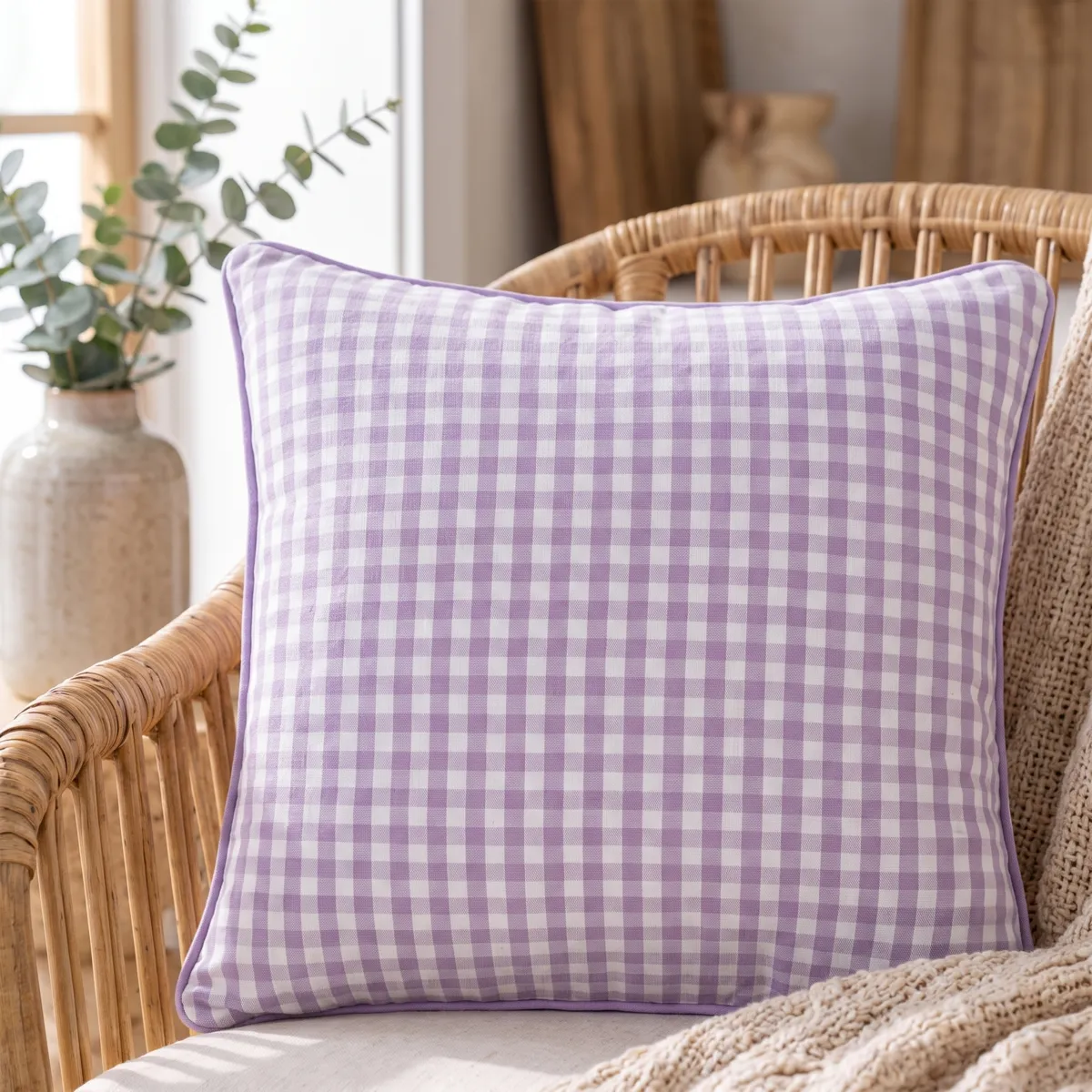 Coussin carré coton (45 x 45 cm) Bardot Violet