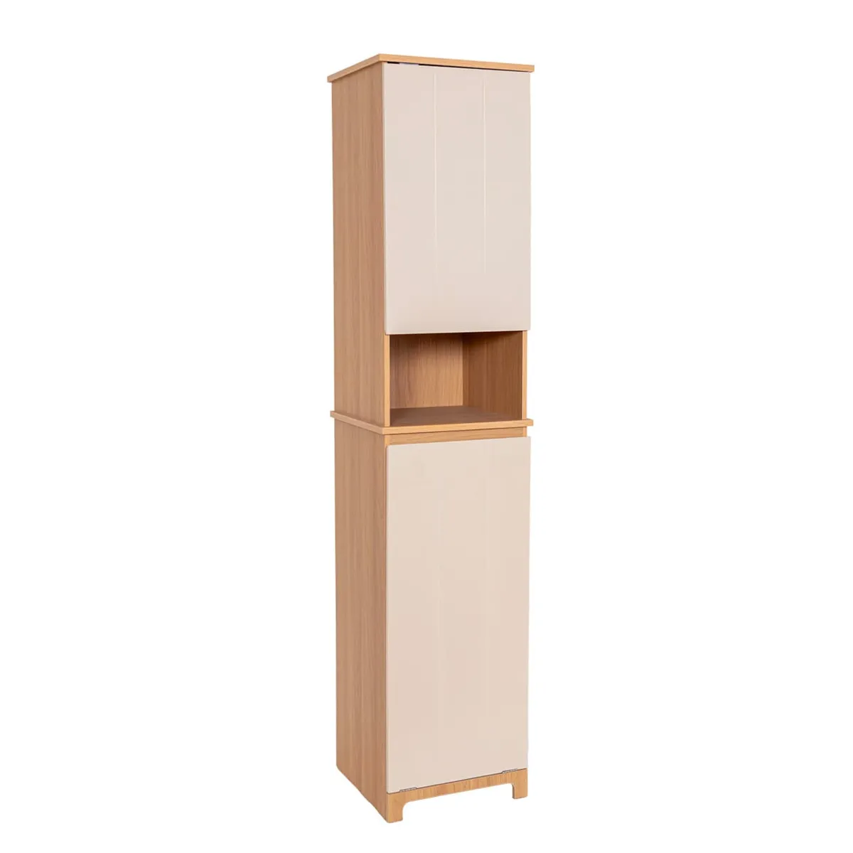 Meuble colonne salle de bain paniere à linge intégrée bois (173 x 38 cm) Rivoli Naturel
