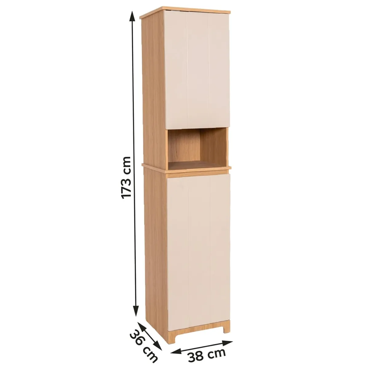 Meuble colonne salle de bain paniere à linge intégrée (173 x 38 cm) Rivoli Naturel