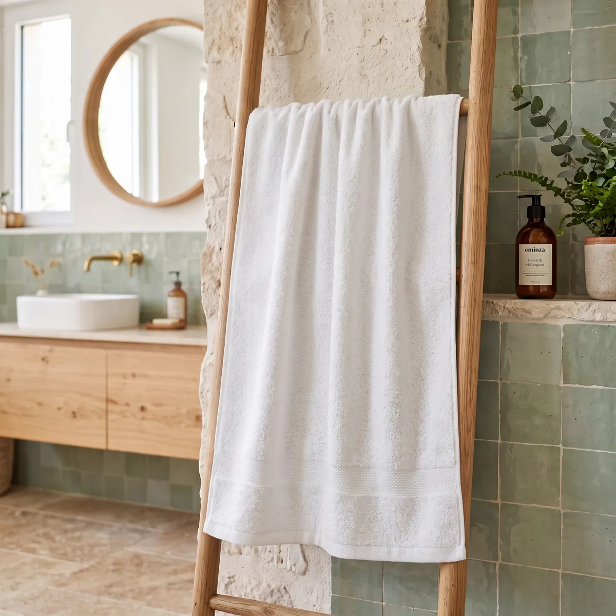 Badetuch (90 x 150 cm) Timeless Weiß - Badtextilien