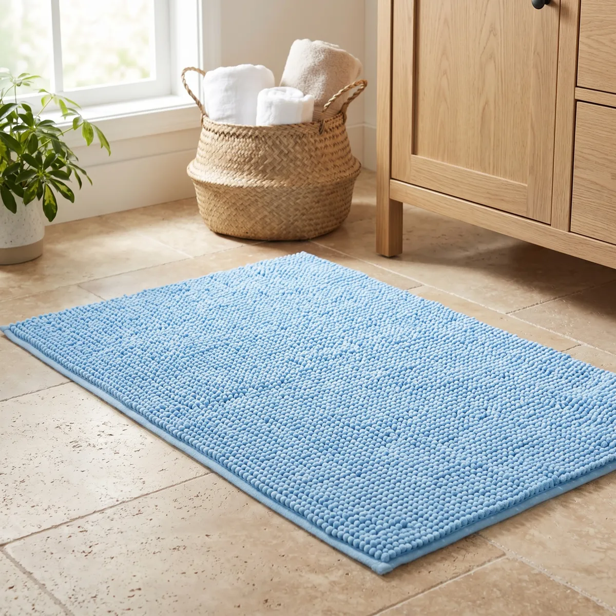 Badteppich Mikrofaser (45 x 75 cm) Boules Hellblau