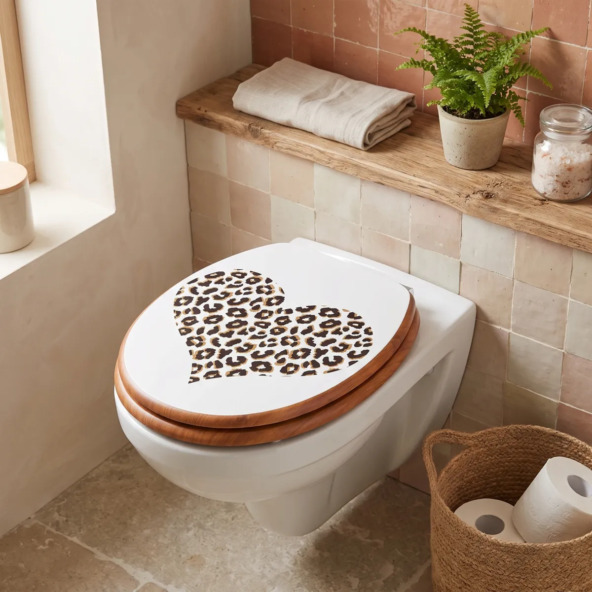 WC-Sitz aus Holzoptik, 18 Zoll, Serengeti Schwarz - Badzubehör