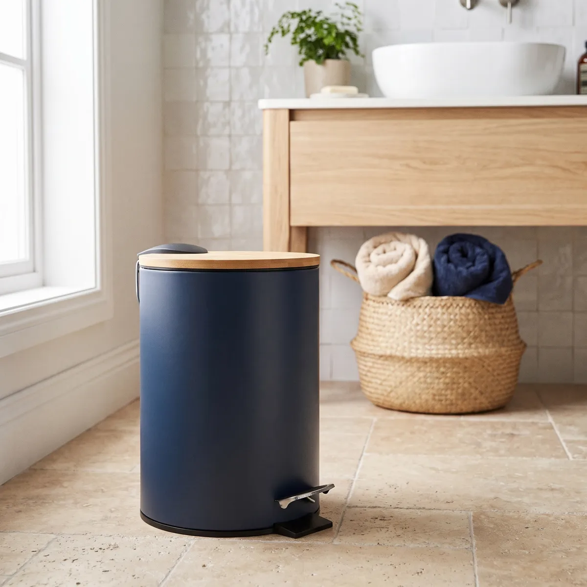 Cubo de pedal con freno Timeless Azul