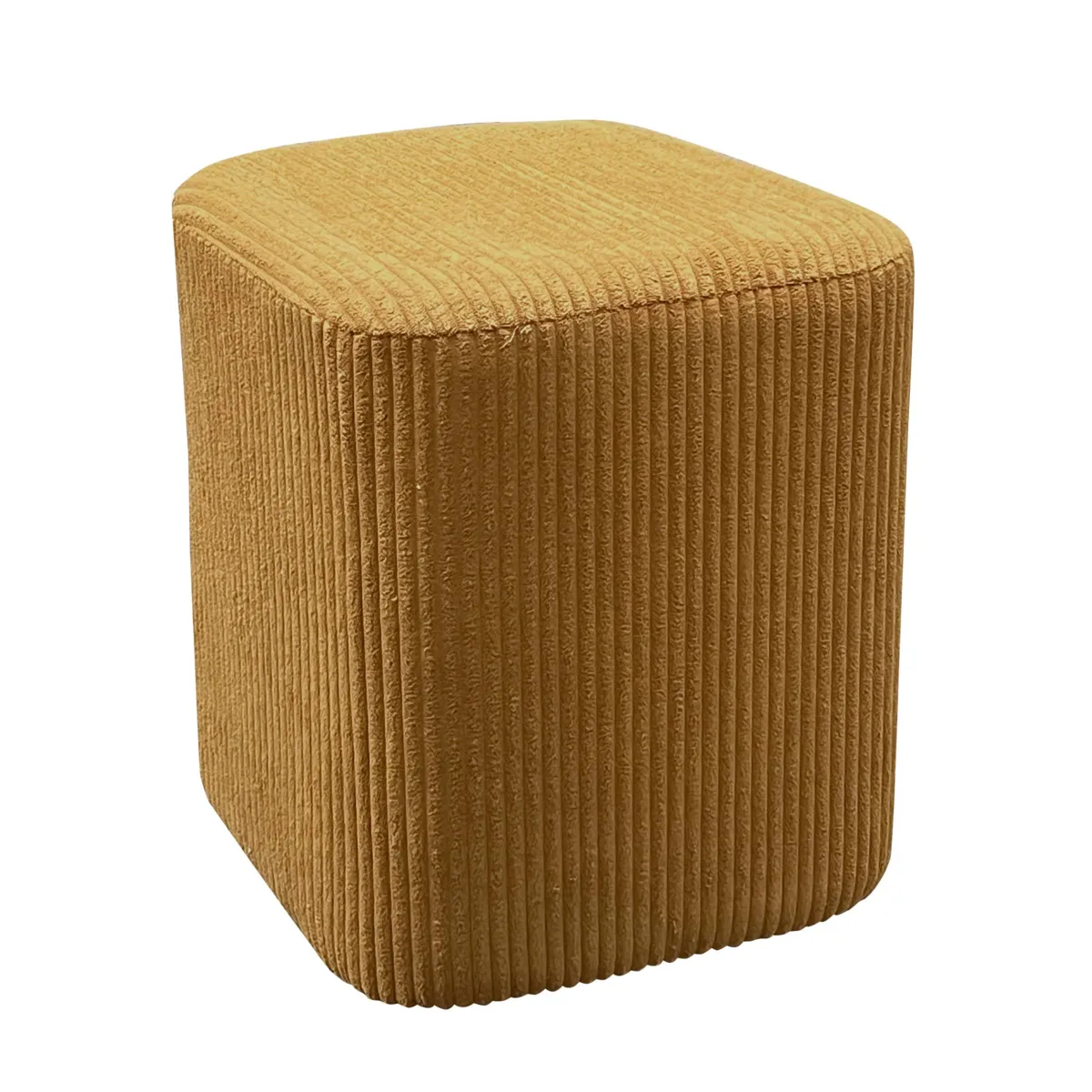 Lot de 2 poufs en velours (H38 cm) Shan Jaune moutarde