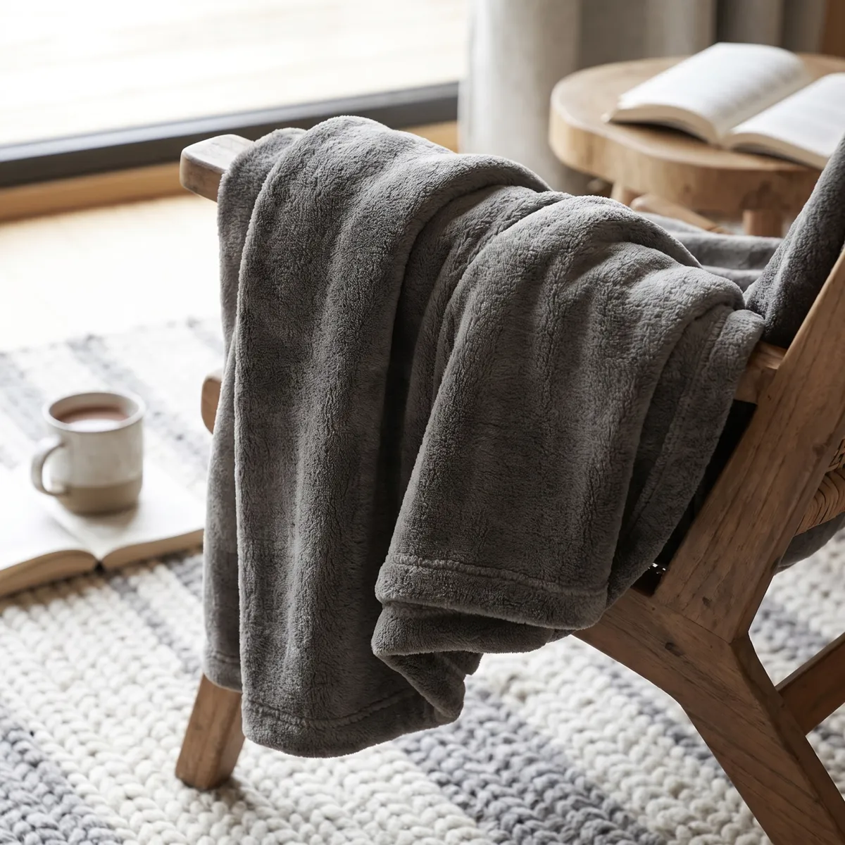Plaid doux (230 cm) Tendresse Gris