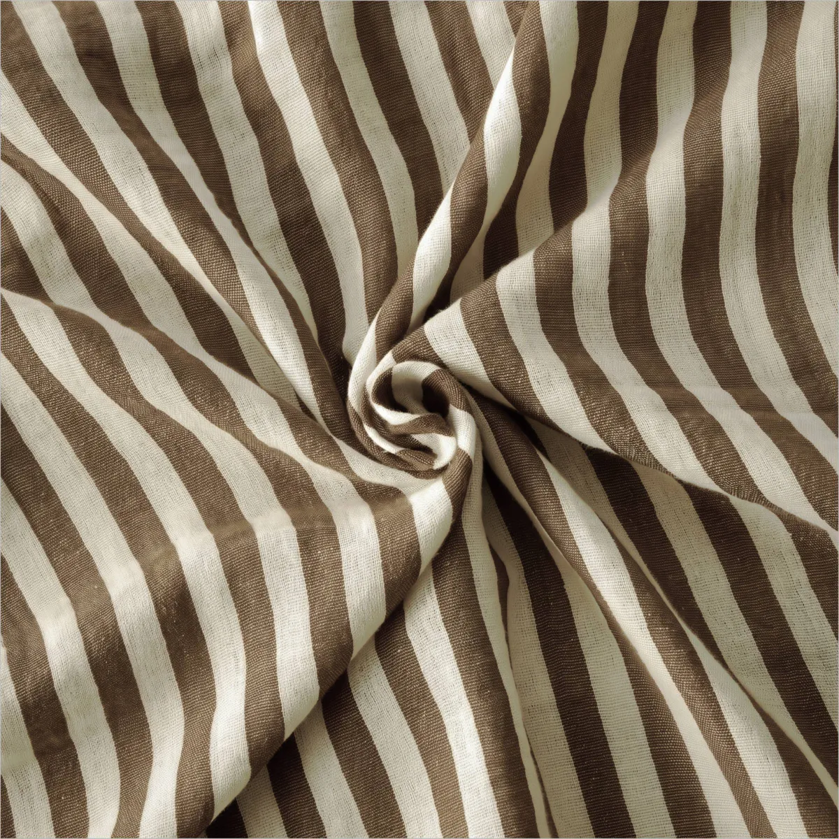 Funda nórdica de gasa de algodón (260 x 240 cm) Gaïa rayas Marrón