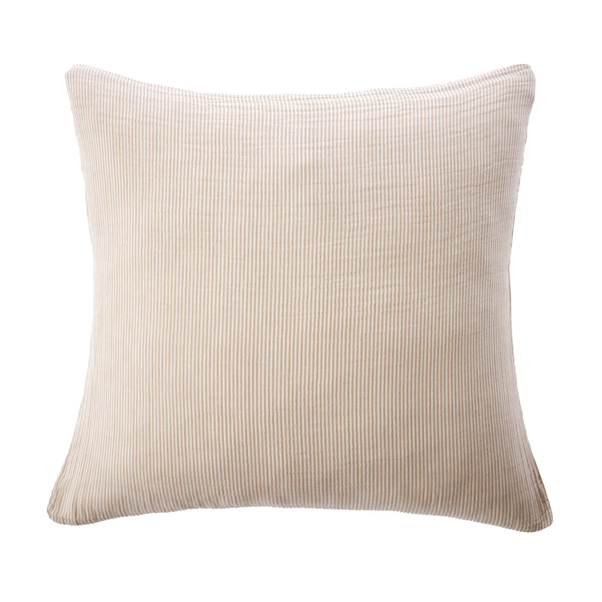 Taie d'oreiller Carrée gaze de coton (80 x 80 cm) Gaïa rayures Ficelle