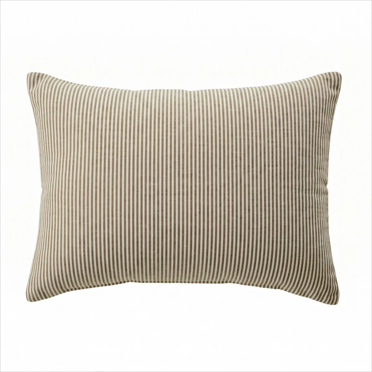 Rechteckiger Kissenbezug Baumwoll-Musselin (50 x 80 cm) Gaïa Streifen Braun