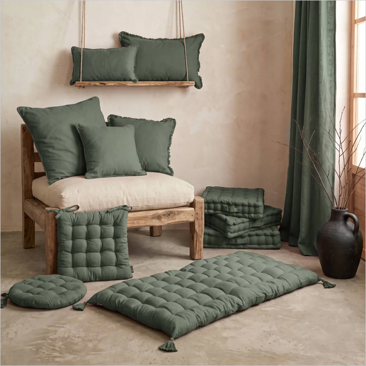 Bodenmatratze (L120 cm) Pixel Khaki