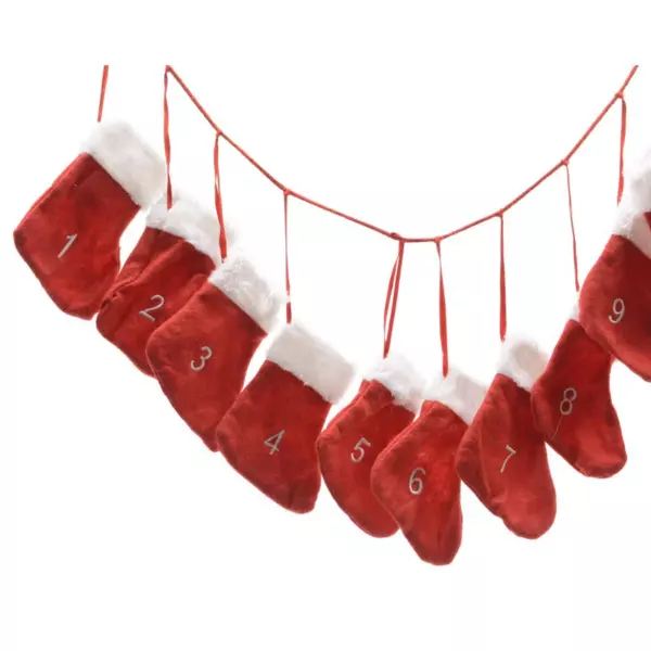 Socken-Adventskalender Rot